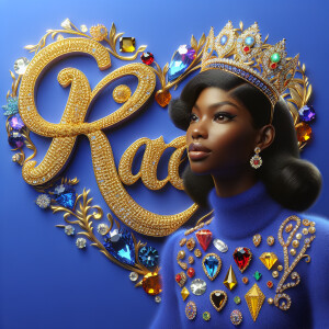 VCraft a 3-D image showcasing the name 'KAREN' in a luxurious go...