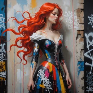 A woman with the romantic, flowing features of a Pre-Raphaelite...