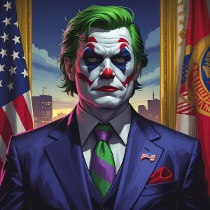 Trump in Joker role in gta art style