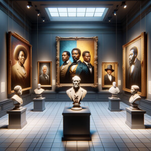 Design a close-up, detailed 3D view inside an African-American m...