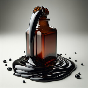 Create a 3D, Super High Resolution picture of black seed oil out...