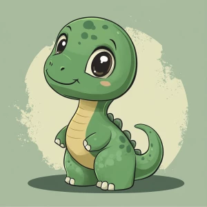 Cutest dinosaur, cartoon style