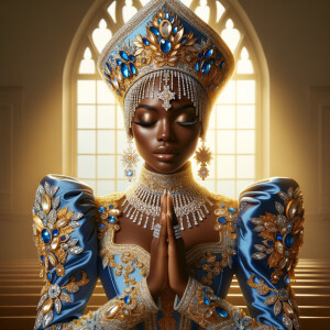 Create an illustration that embodies spirituality and a deep con...