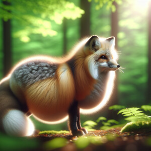 A furry nine-tailed fox who is pregnant