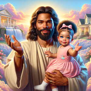 Create a 3D realistic artwork featuring the phrase 'Jesus Saves'...