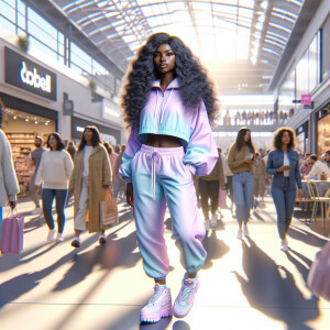 Generate an 3-D realistic image featuring a light skin African-A...