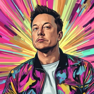 Elon Musk in GTA art style — make him look like hes on ketamine...