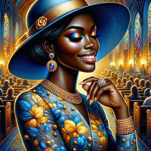 A spiritually enriching illustration portrays an African America...