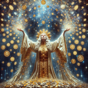 goddess high priestess soul accepting abundance from the univers...