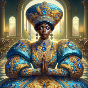 Create an illustration that embodies spirituality and a deep con...