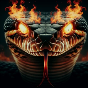 a magnificent Snake,eyes looking ferocious and it's eyes are fix...