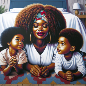 hyper realistic acrylic photo of a African American women full l...