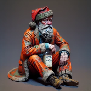immaculately detailed and desiged vibrant santa claus with a dir...