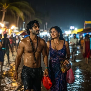 A muscular 34-year-old man with a criminal demeanor walks alongs...