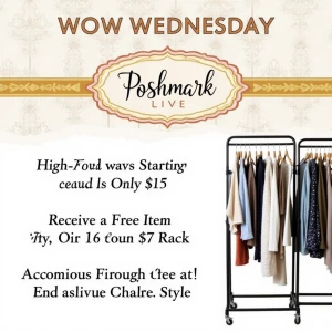 Design a captivating thumbnail for the "WOW Wednesday" Poshmark...