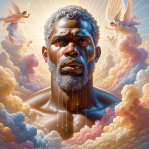 Create a 3-D realistic oil, painting light skin
African-America...