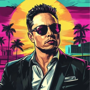Elon Musk in GTA art style, Toilet, in the style of a Grand The...
