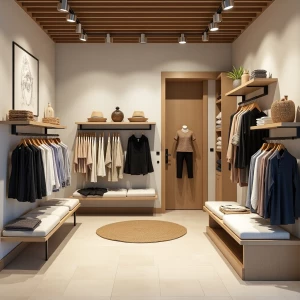 Photo interior beach wear clothing store