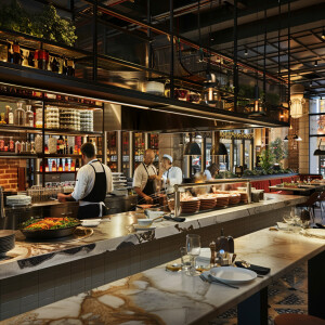 A place with a mix of space restaurant and chefs