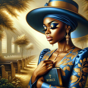Render an airbrush oil painting of an African American woman wit...