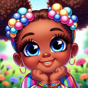 A cartoon-style digital illustration of a young African-American...