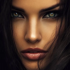 Beautiful woman with a face made of a Blend of Sandra Bullock an...