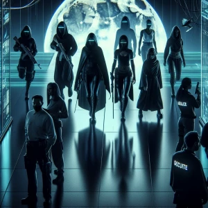 In the dead of night, a shadowy group of ninjas silently infiltr...