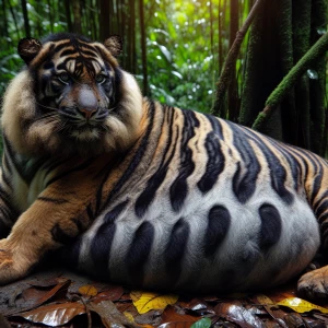 Avery furry pregnant tiger that is pitch black