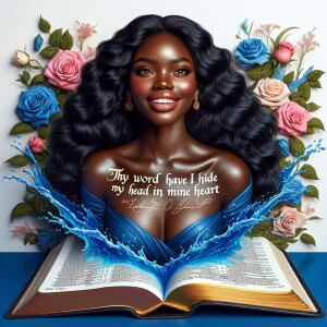 Create an image of an ultra-light-skinned African-American woman...