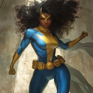 In this captivating series of dynamic poses, the superheroine co...