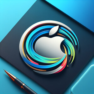 Create a realistic logo with the text "APPLE" for iphone