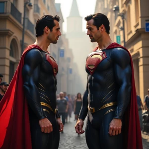 showing off Superman to kal el