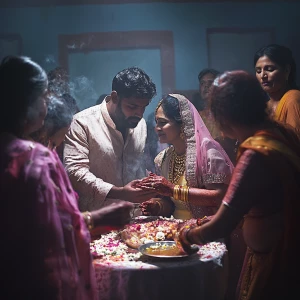 A criminal beefy indian man  with his 50 year old poor indian ho...