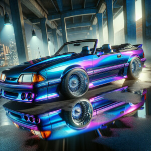 1992 Ford mustang ,convertible , candy indiresent metallic blue...