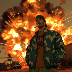 Fwog meme..smoking a cigarette in street clothes while things ex...