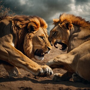 Lion fight