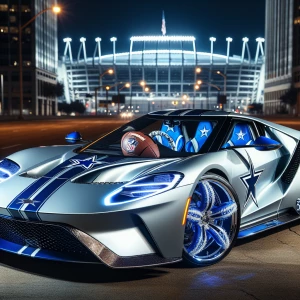 Dallas Cowboys-Themed Car: "A sleek, customized Dallas Cowboys-t...