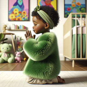 A 3D realistic illustration of a light-skinned African-American...