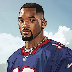 Will Smith as NFL player, in GTA art style.