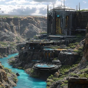 Construct a hyper-detailed, cinematic image of the Fortress of A...