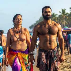 A 30-year-old muscular, beefy, and sweaty Indian male with the a...