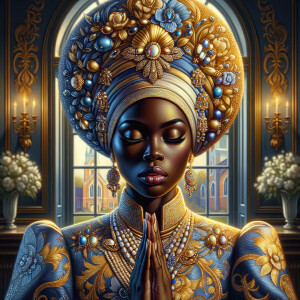 Create an illustration that embodies spirituality and a deep con...