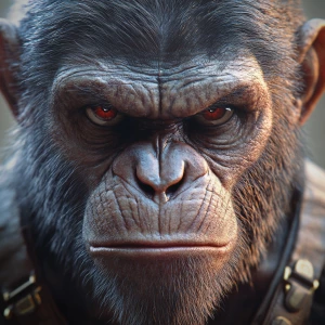 Monkey,  in the style of Yautja's (Hunter Predator),ultra-detail...