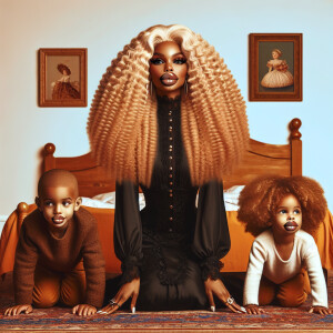 Astro punk ray cesar style charming realism African American wom...
