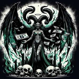 I see a strikingly  graphic image with a dark and horror-inspire...