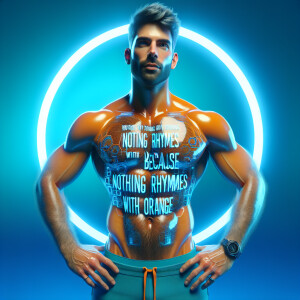 A captivating 3D render of a confident, stunningly handsome gay...