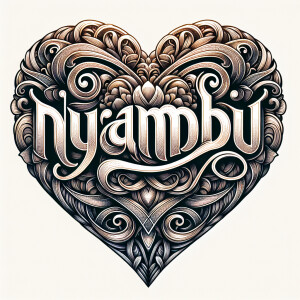 The name Nyambu trans versing a lovely heart
