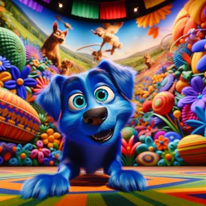 Design a digital illustration of Bluey from the children's TV se...