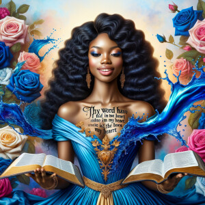 Create an image of an ultra-light-skinned African-American woman...