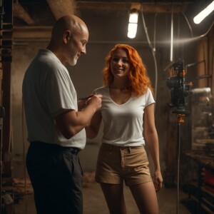 Photorealistic image. Beautiful ginger haired, pale skinned fema...